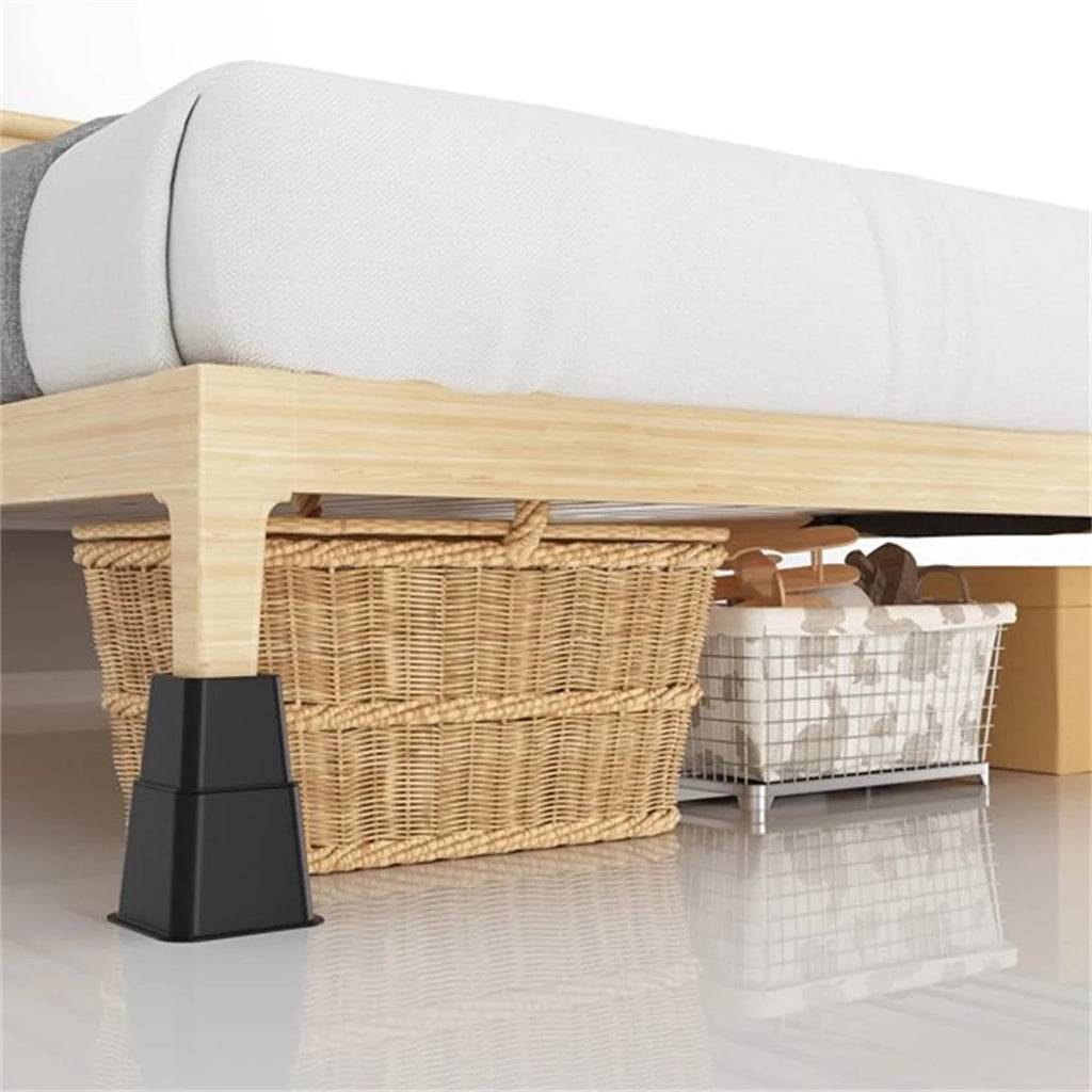 Black 8 Pack Plastic Bed Risers N282750