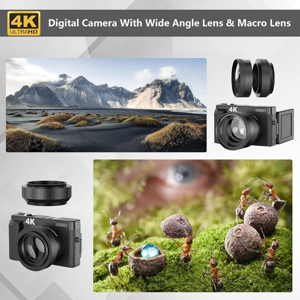 4K 48MP Digital Camera with Flip Screen WiFi L349