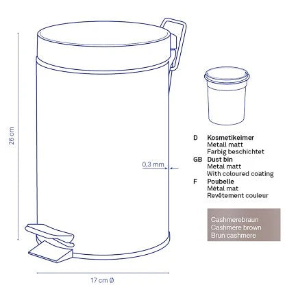 Cashmere Brown Dust Bin J29997