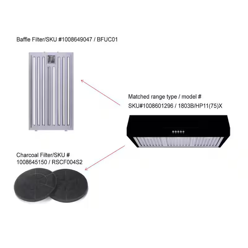 30 in. 500CFM Convertible Under Cabinet Range Hood in Black with LED Lights H3710