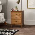 Solid Wood 3 Drawer Nightstand Caramel P34742
