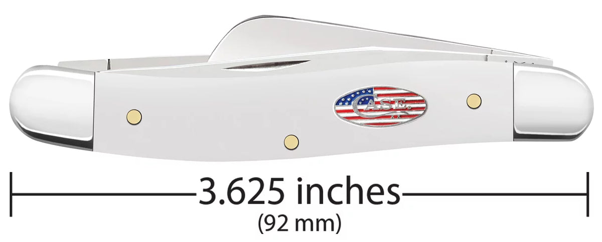 White Synthetic Medium Stockman Stainless Pocket Knife P2642