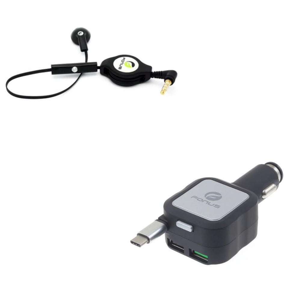 Retractable Mono Earphone with Car Charger D523999