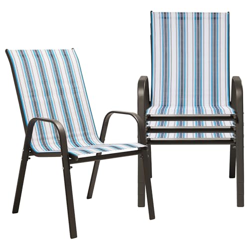 Set of 4 Beige Stackable Patio Dining Chairs W48186