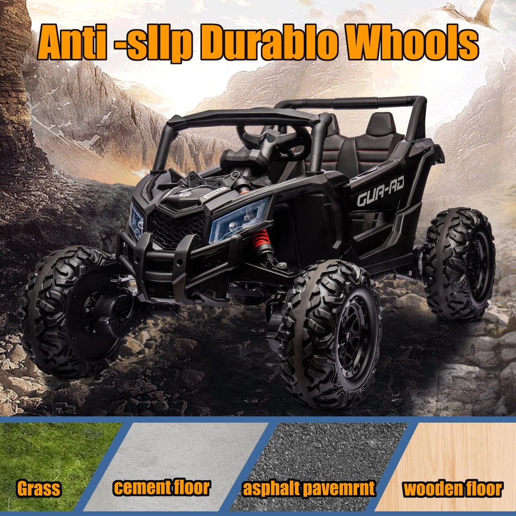 24V Ride On Truck Car with Parent Remote Control, Black Y619488