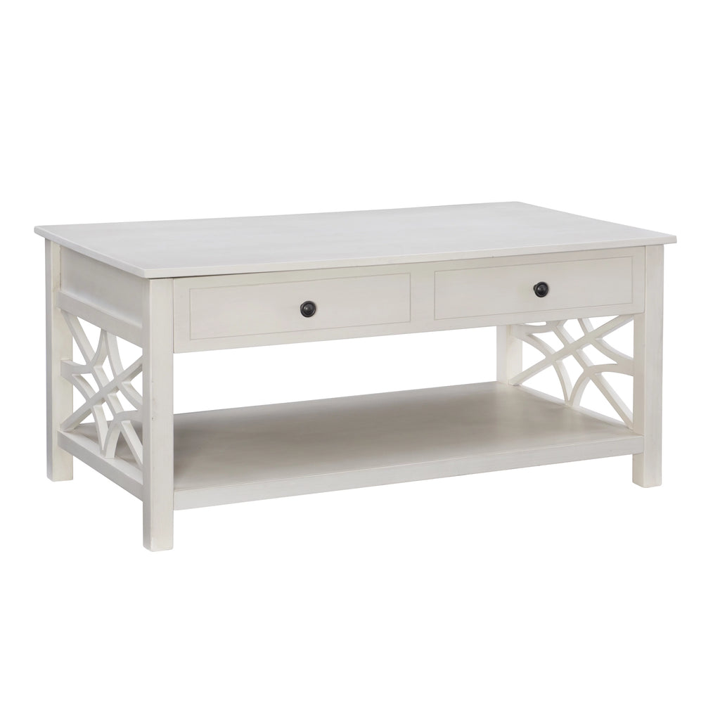 White 2-Drawer Lift-Top Coffee Table U823
