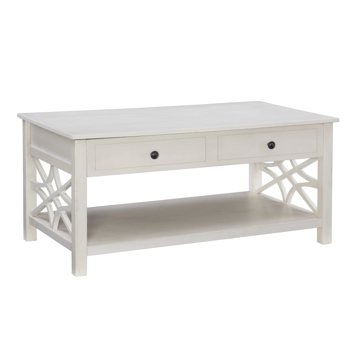 White 2-Drawer Lift-Top Coffee Table U823