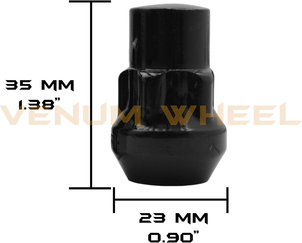 6x5.5 Black Hub Centric 2" Adapter 12x1.5 106mm Bore with 4 Wheel Security Locks L7986
