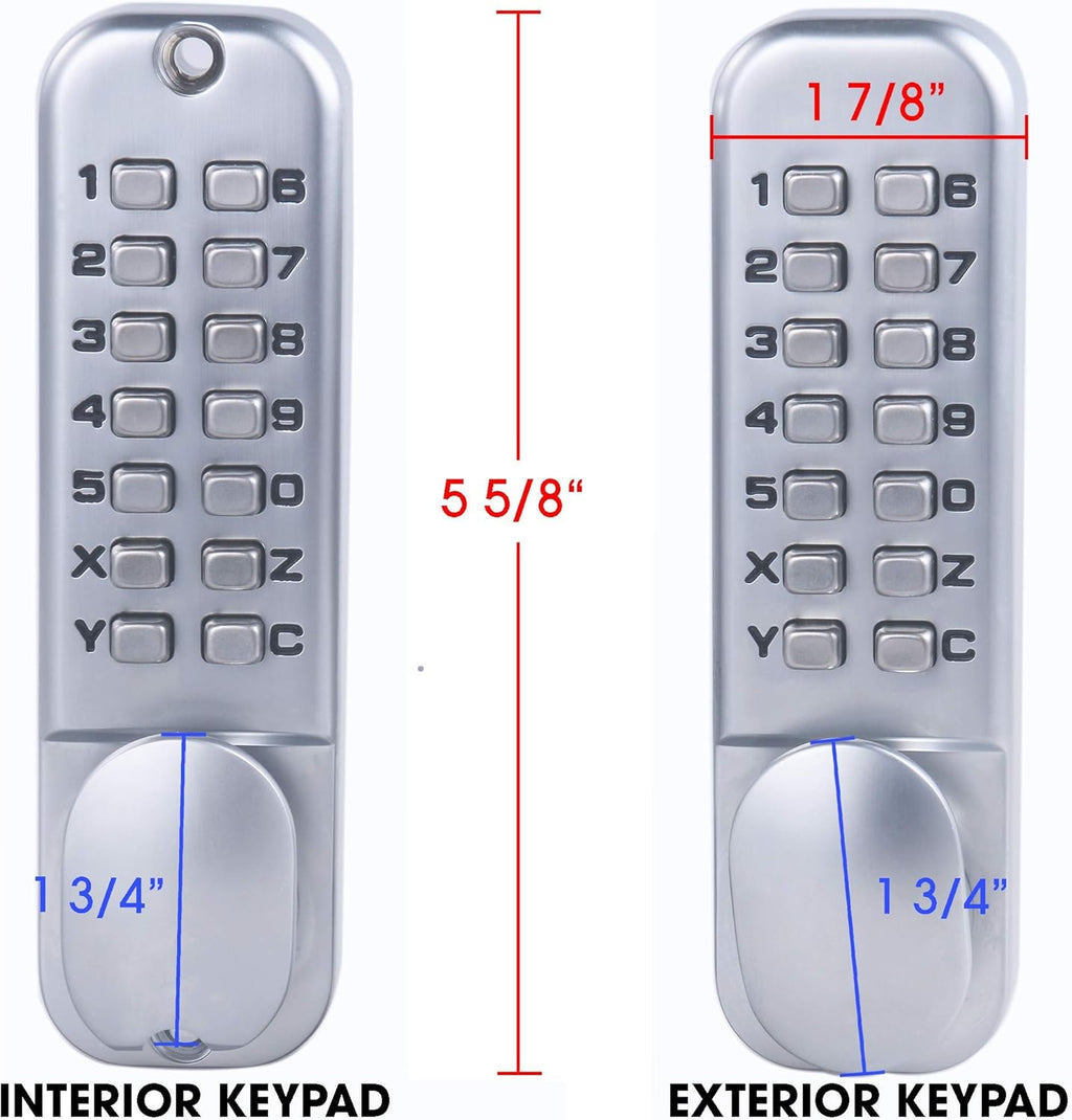 Double Keypad Mechanical 14 Key Combination Lock Y8720