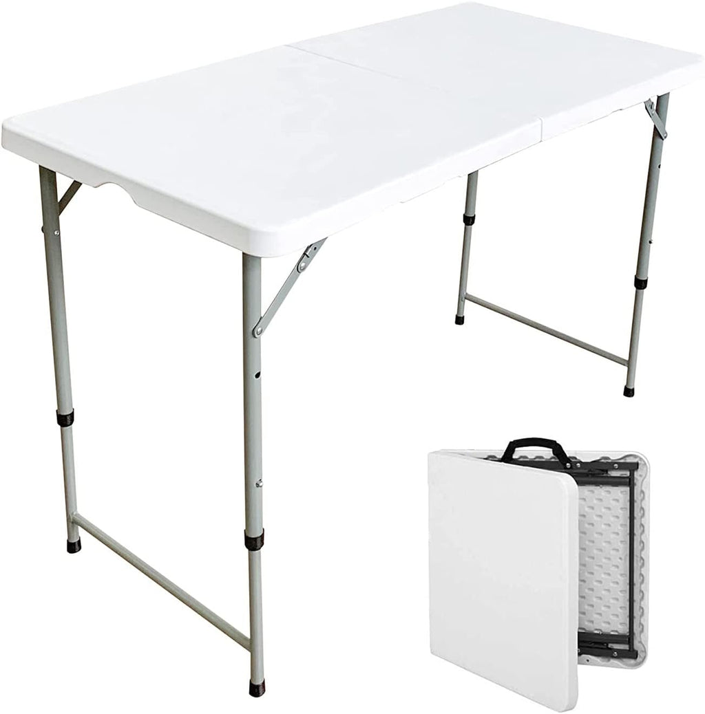 White Folding Plastic Dining Table with Handle N3911