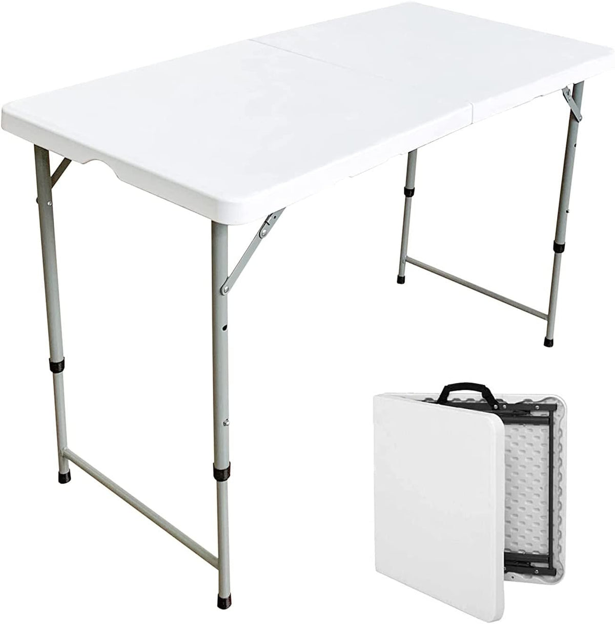 White Folding Plastic Dining Table with Handle N3911