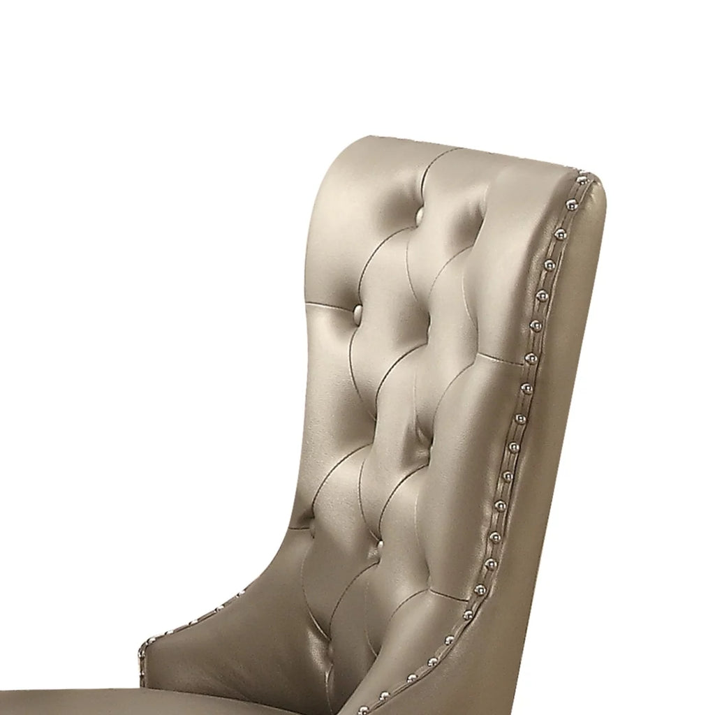 Leatherette Wooden Side Chair, Set of 2 T1680