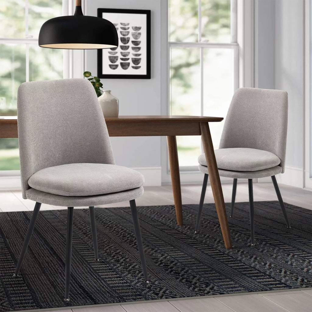 Gray Upholstered Dining Chairs Set of 2 T748