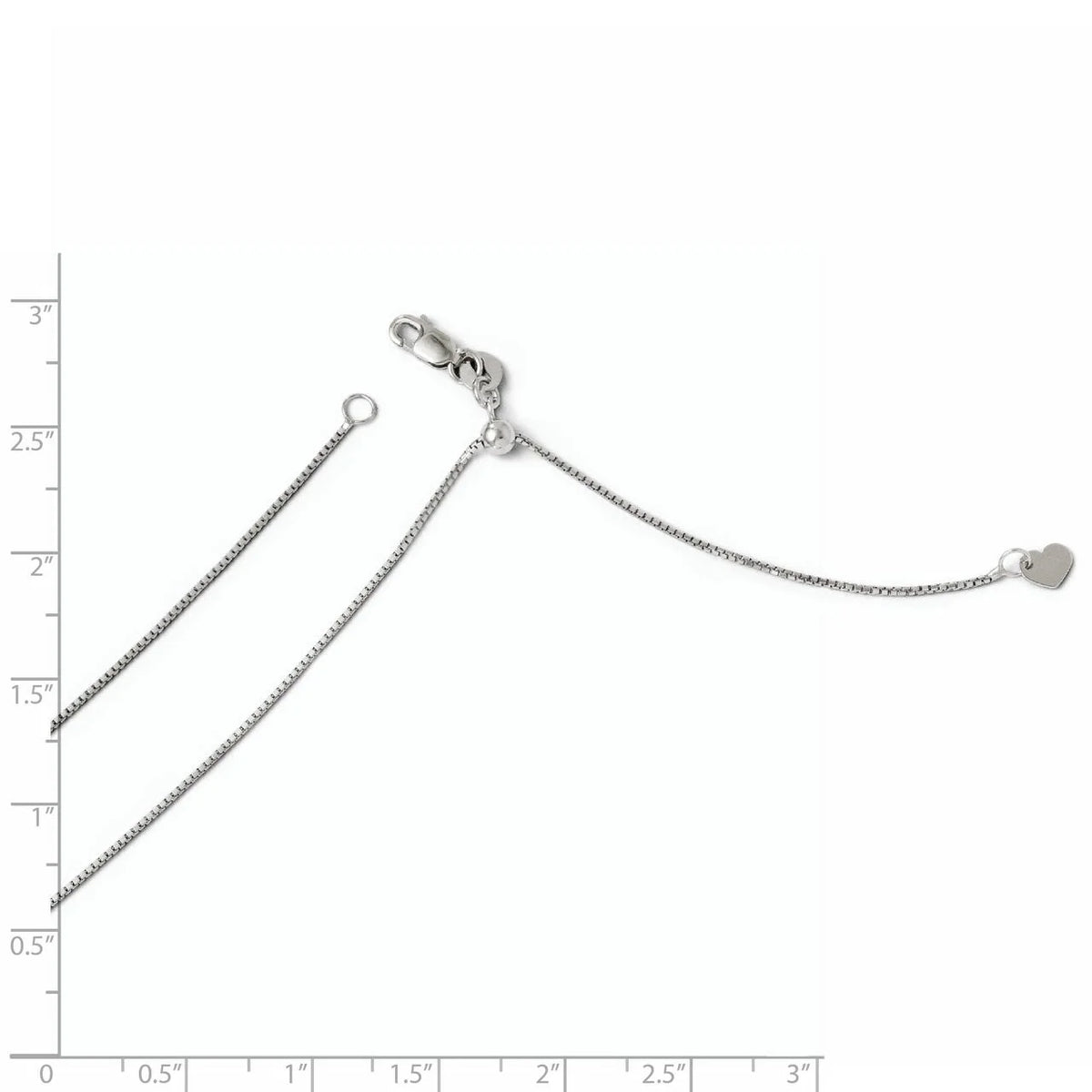 14k 0.80mm White Gold 30in Adjustable Box Necklace Chain A459