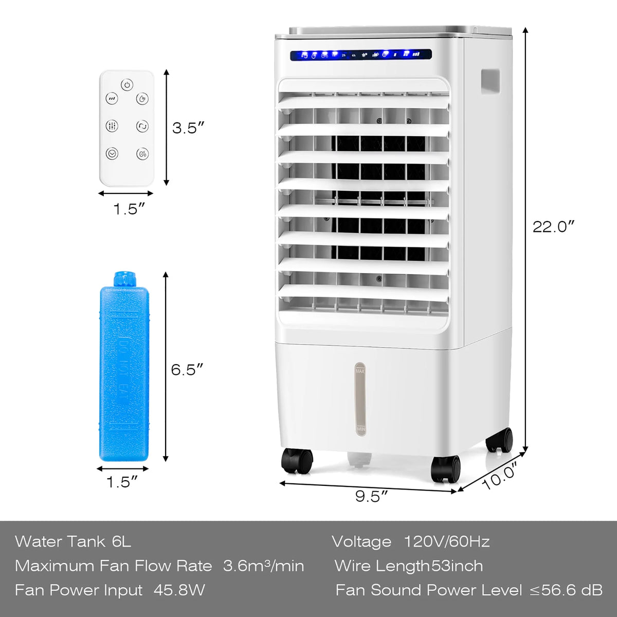 3-in-1 Evaporative Air Cooler Fan Humidifier Q562