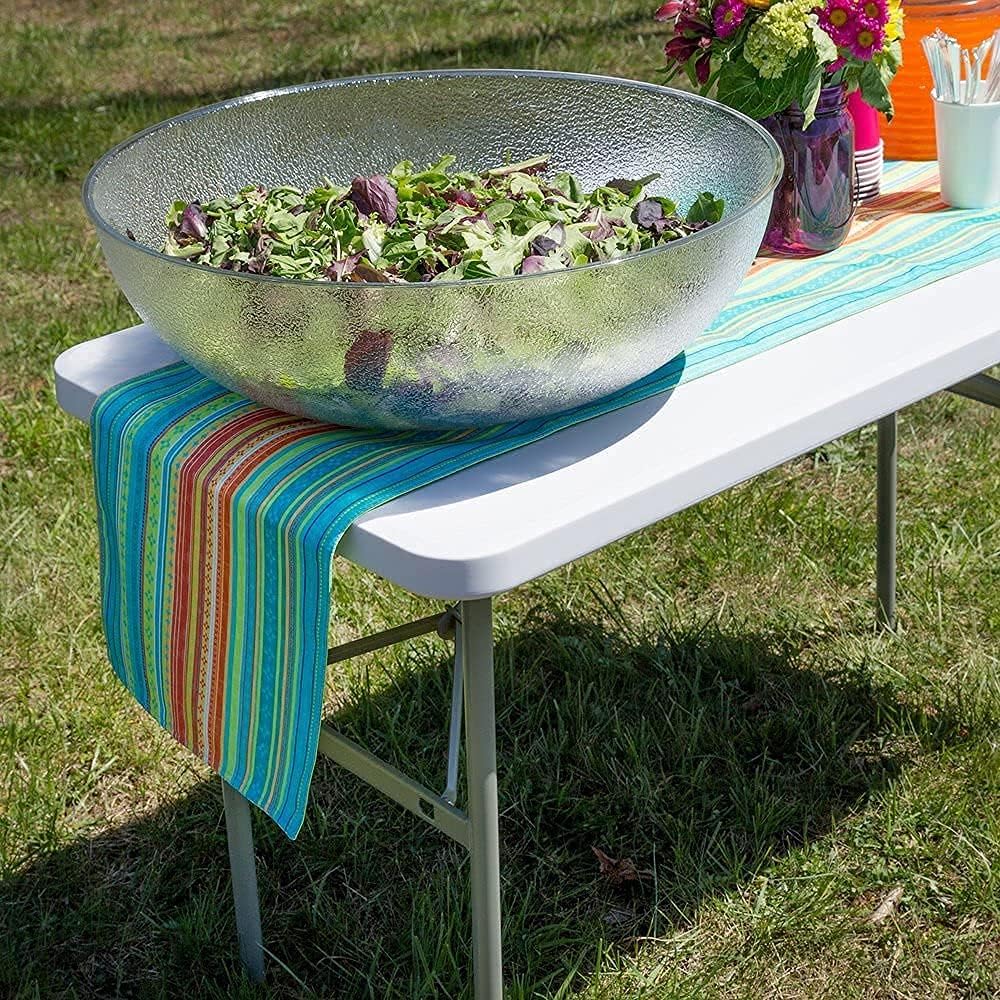 White Folding Plastic Dining Table with Handle N3911