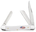 White Synthetic Medium Stockman Stainless Pocket Knife P2642
