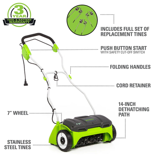 14 in. 10 Amp Corded Electric Dethatcher L290