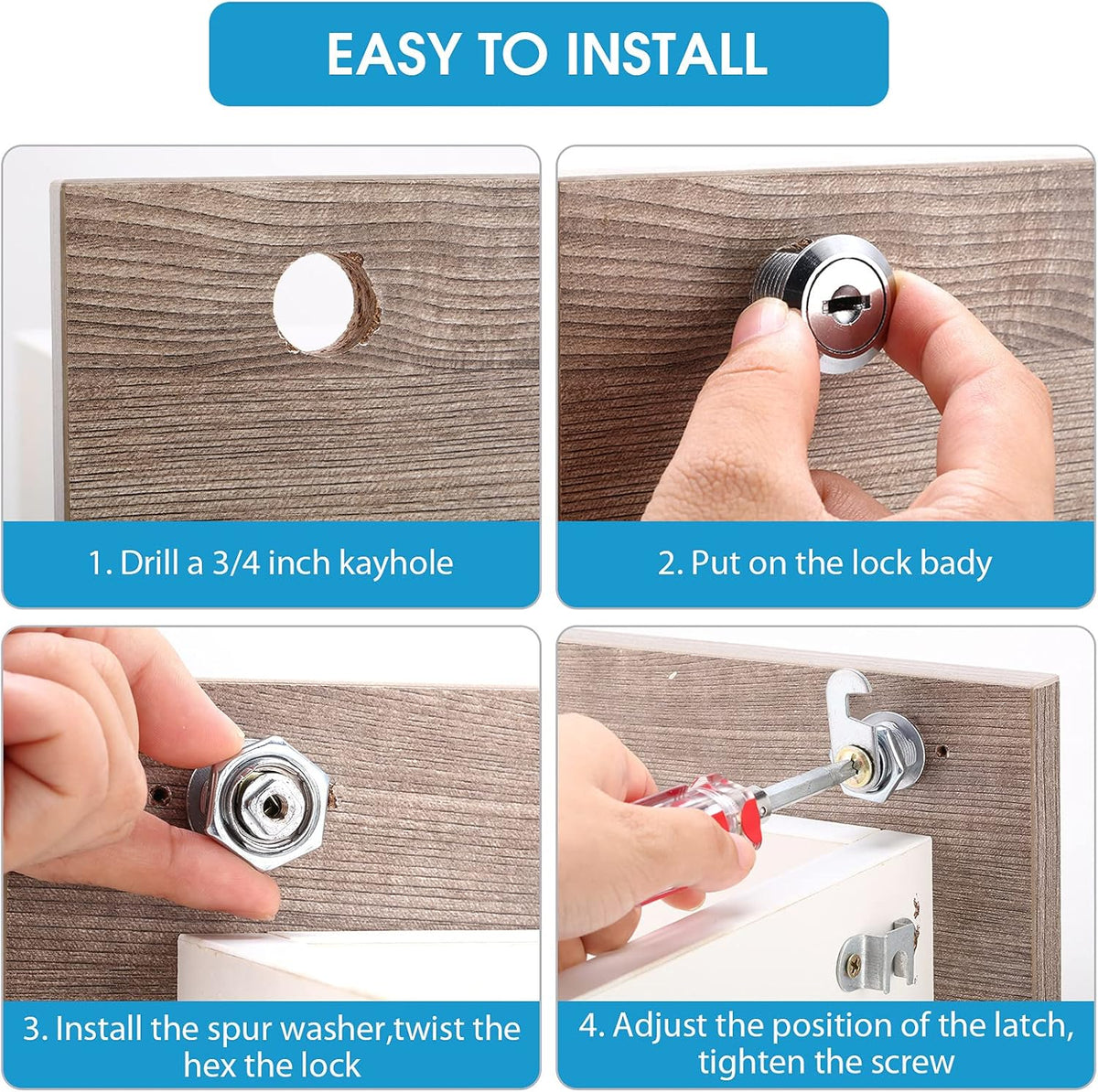 16 Pieces Zinc Alloy Cylinder Cam Lock with 32 Keys M67650