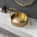 Gold Round Stainless Steel Vessel Sink C17235