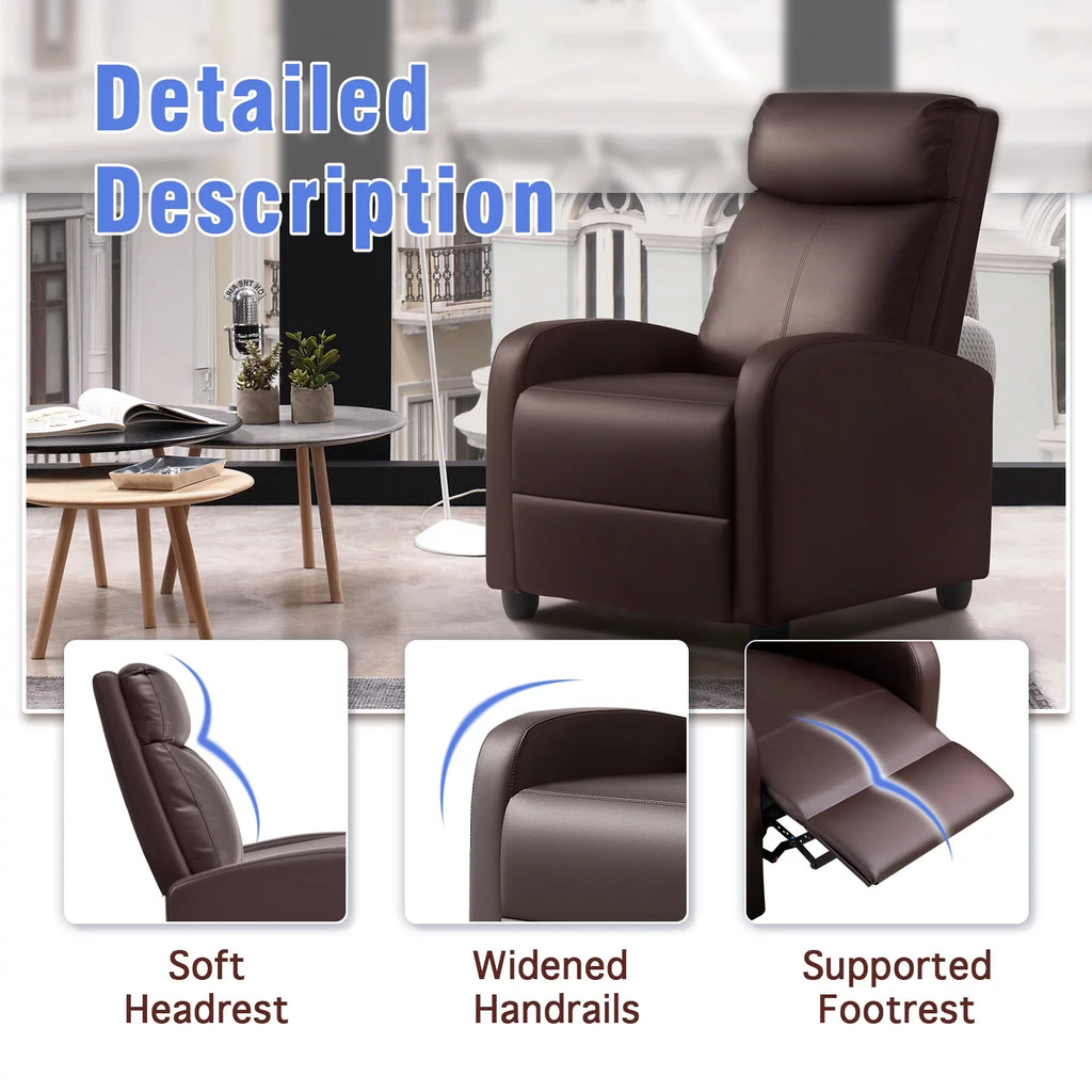 Brown PU Leather Recliner Chair R902073
