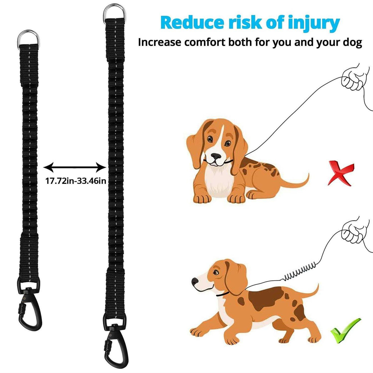Heavy Duty Reflective Bungee Dog Leash U658