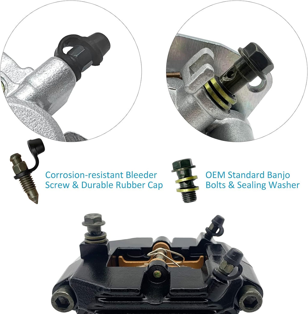 Front Left Right & Rear Brake Calipers for Yamaha Grizzly 660 YFM660 F 2002-2008 W59821