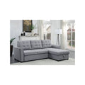 Light Gray Linen Sleeper Sectional Sofa with Reversible Storage Chaise Z189
