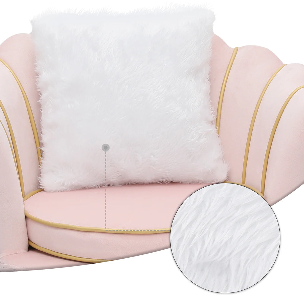 Light Pink Velvet Accent Chair with Pillow G3009