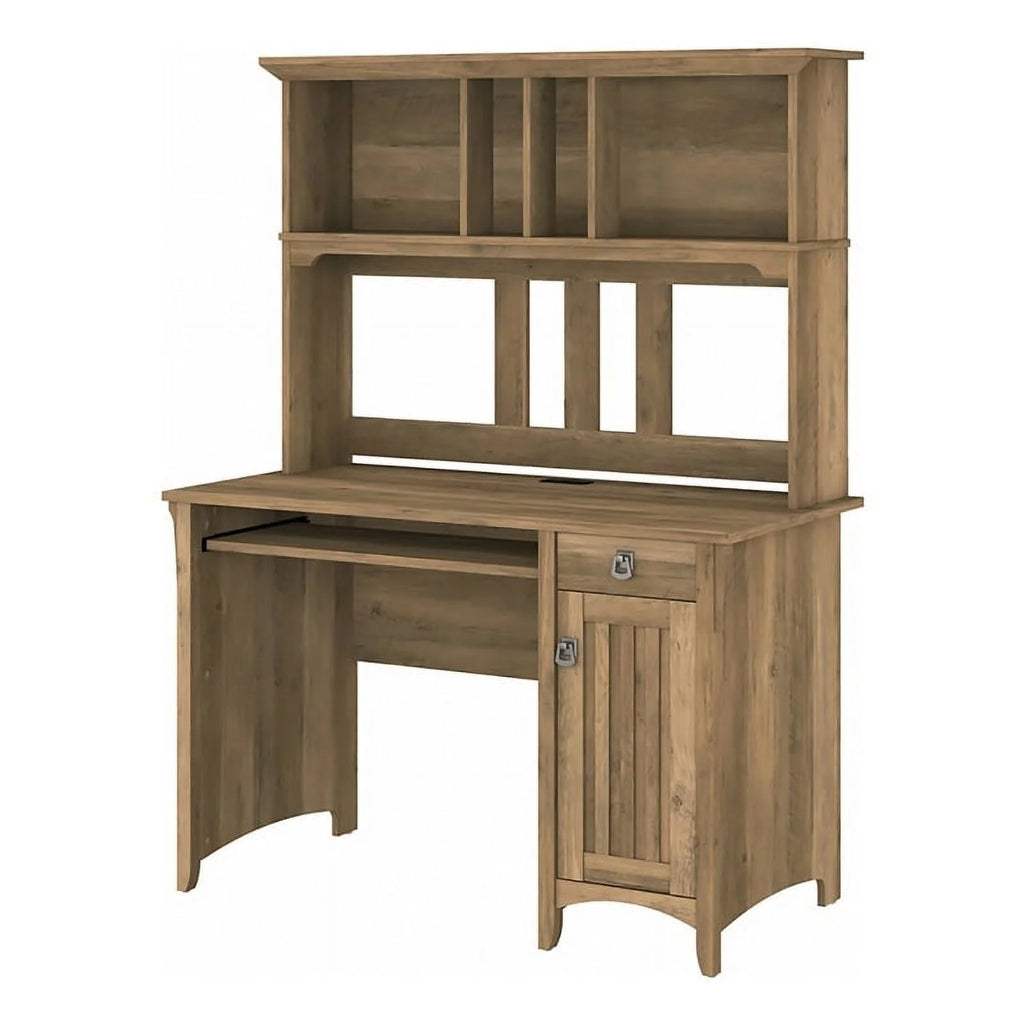 Contemporary Brown Engineered Wood Computer Desk with Hutch S155358