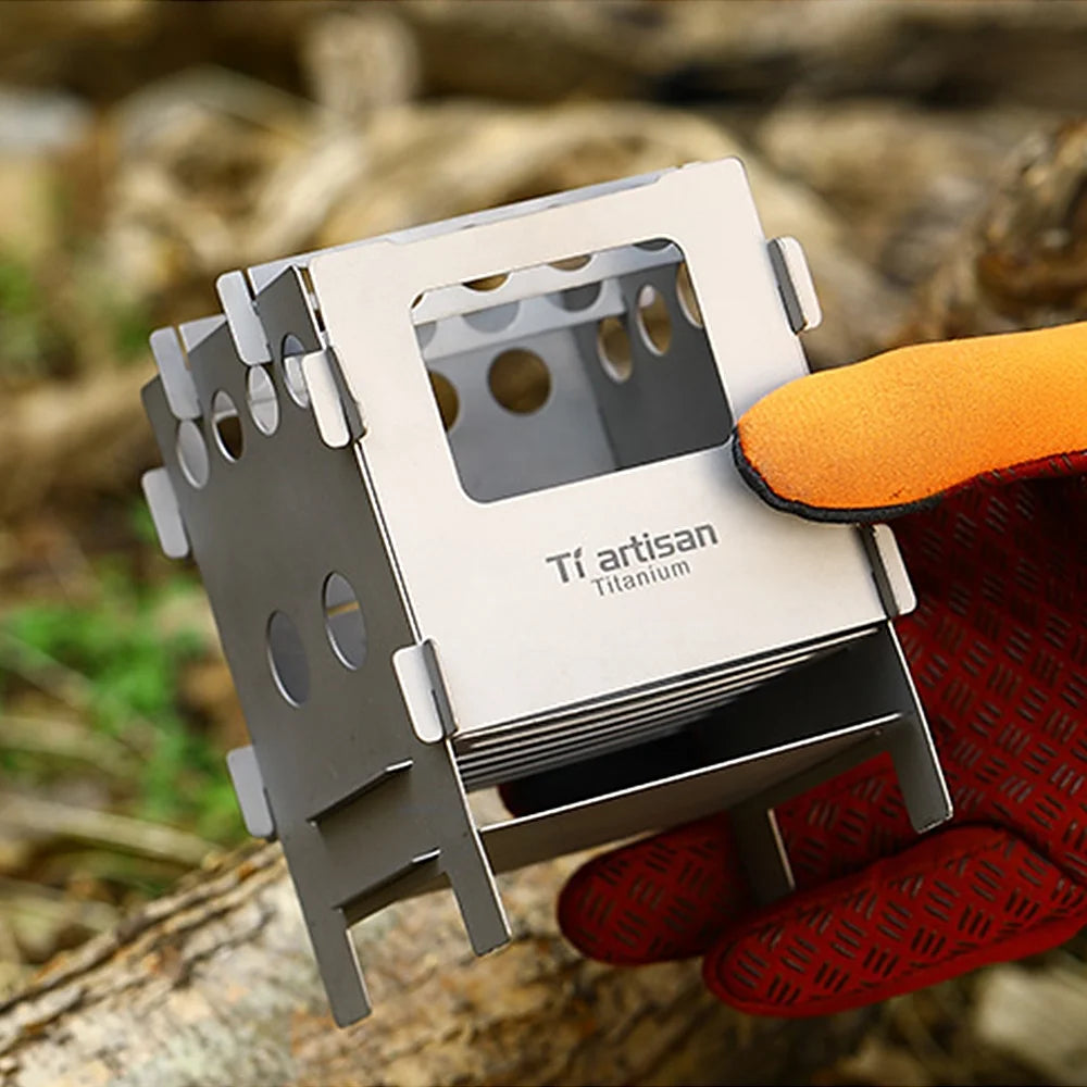 Titanium Wood Burning Pocket Camping Stove L729040