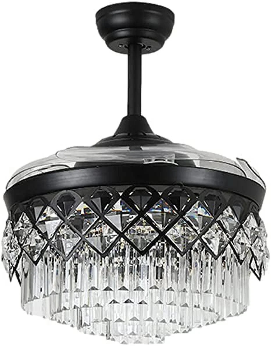 Black 42 inch LED Ceiling Fan with Lights and Remote I892194