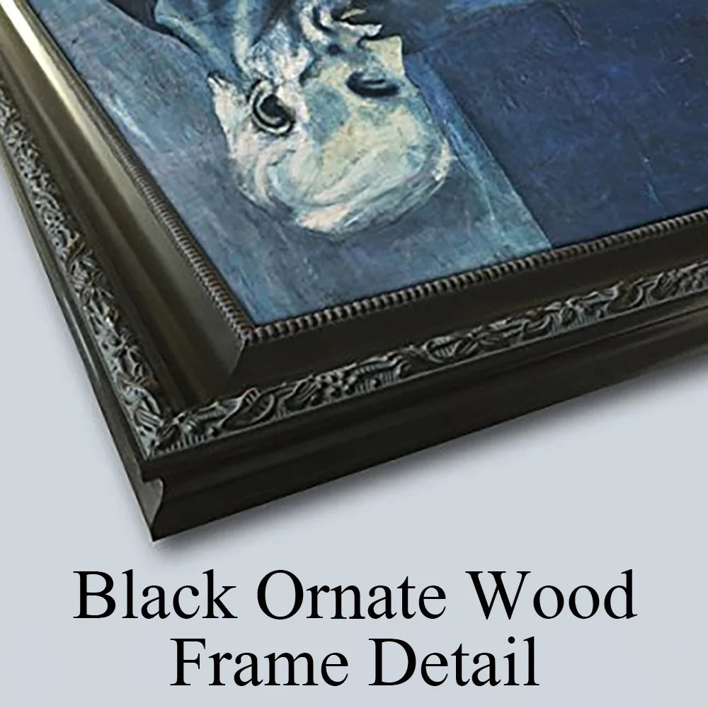 Black Ornate Wood Framed Double Matted Art Print K54757