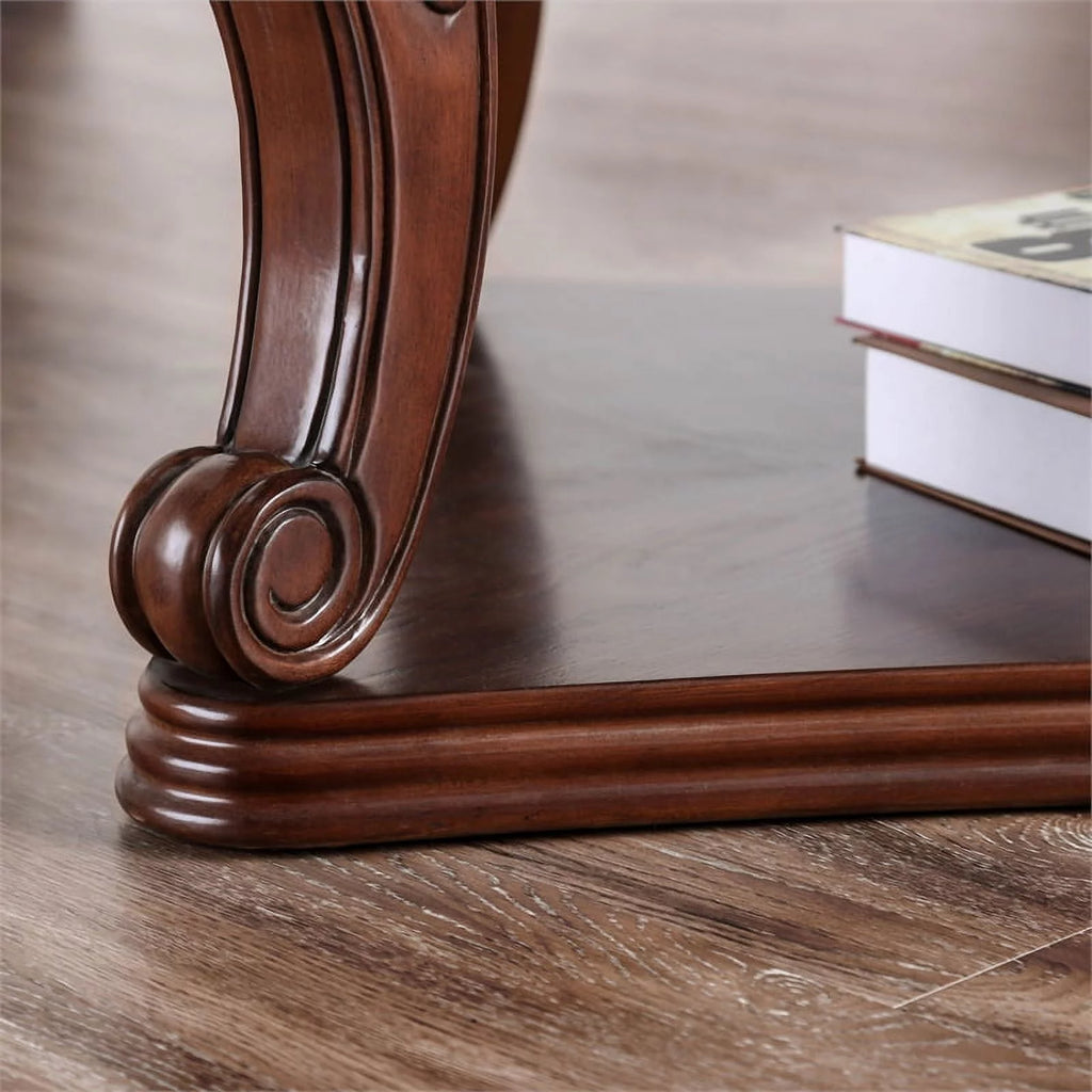 Dark Oak Wood Open Shelf End Table G375