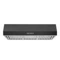 30 in. 500CFM Convertible Under Cabinet Range Hood in Black with LED Lights H3710