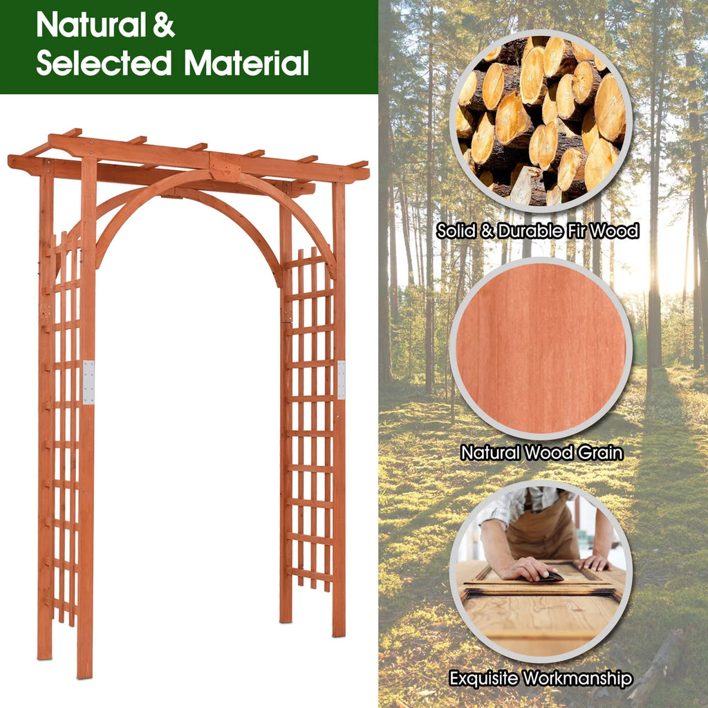 Wooden Cedar Arbor Arch Pergola Trellis I5523