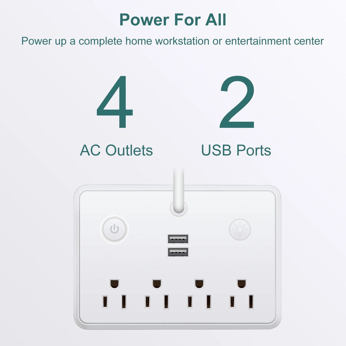 LED Desk Lamp with 2 USB Charging Port and 4 AC Outlets F22667