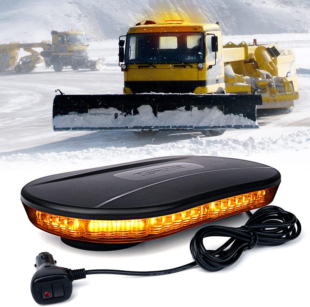 White & Amber COB LED Rooftop Strobe Light Bar with Magnetic Base L28118