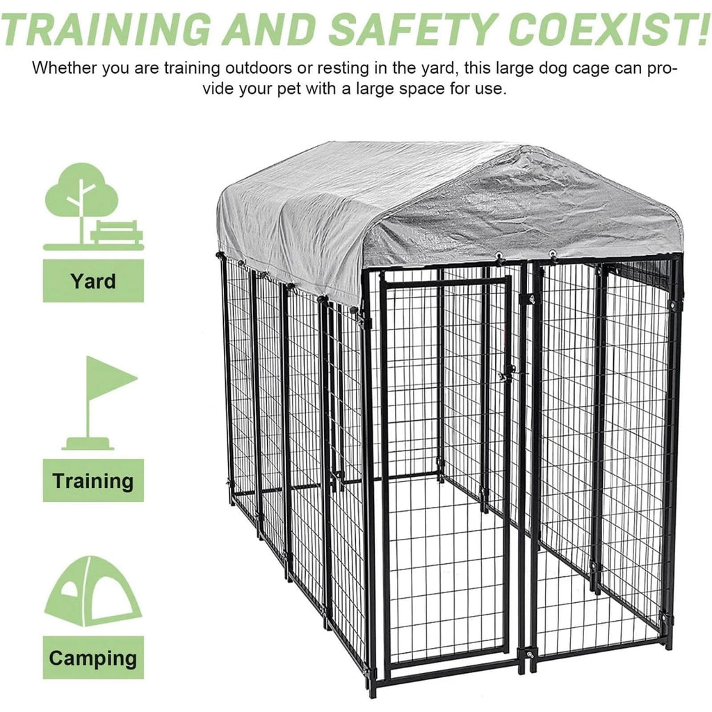 8'x4'x6' Heavy Duty Dog Kennel with Water-Resistant Cover S682534
