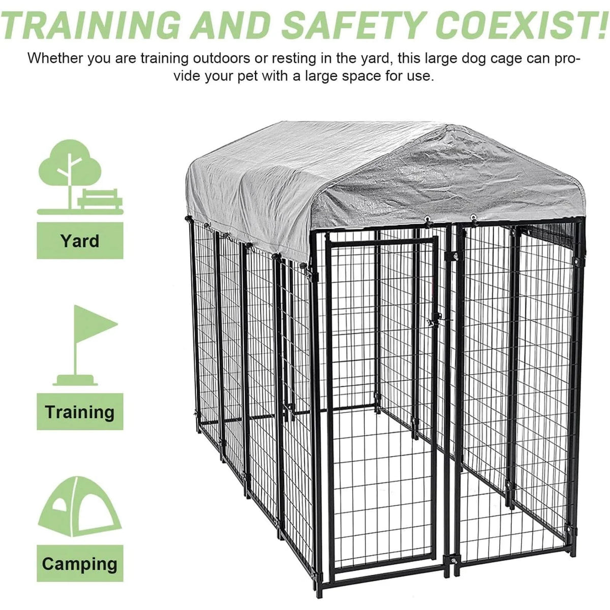8'x4'x6' Heavy Duty Dog Kennel with Water-Resistant Cover S682534