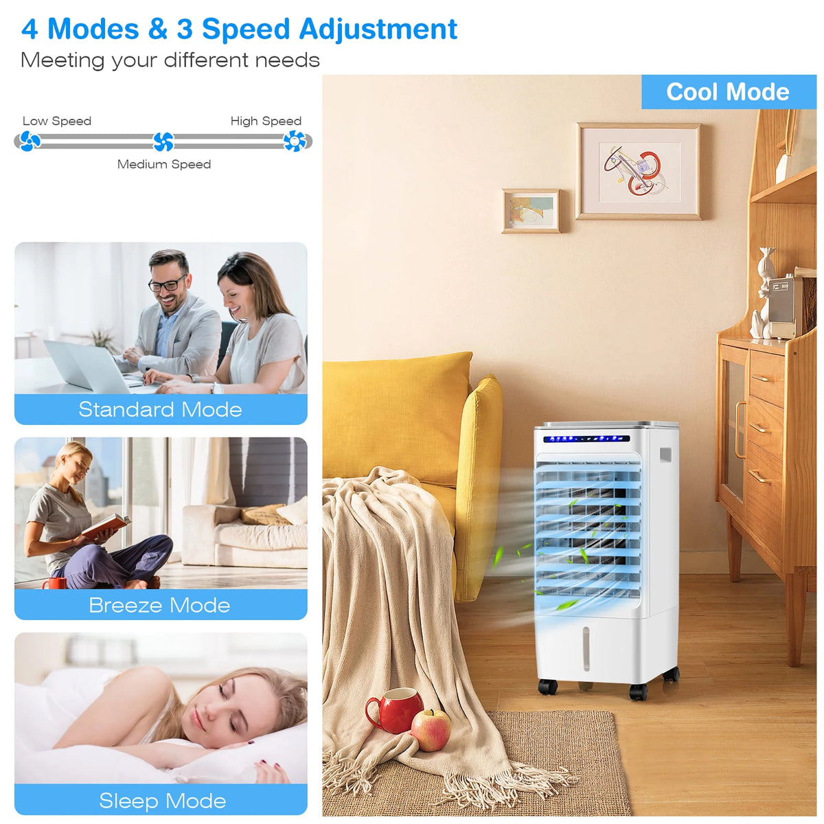 3-in-1 Evaporative Air Cooler Fan Humidifier Q562