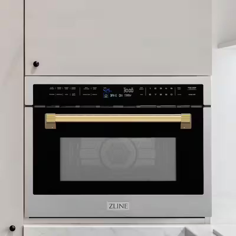 24 in. 1.6 cu. ft. Built-In Convection Microwave Oven Stainless with Gold X386297