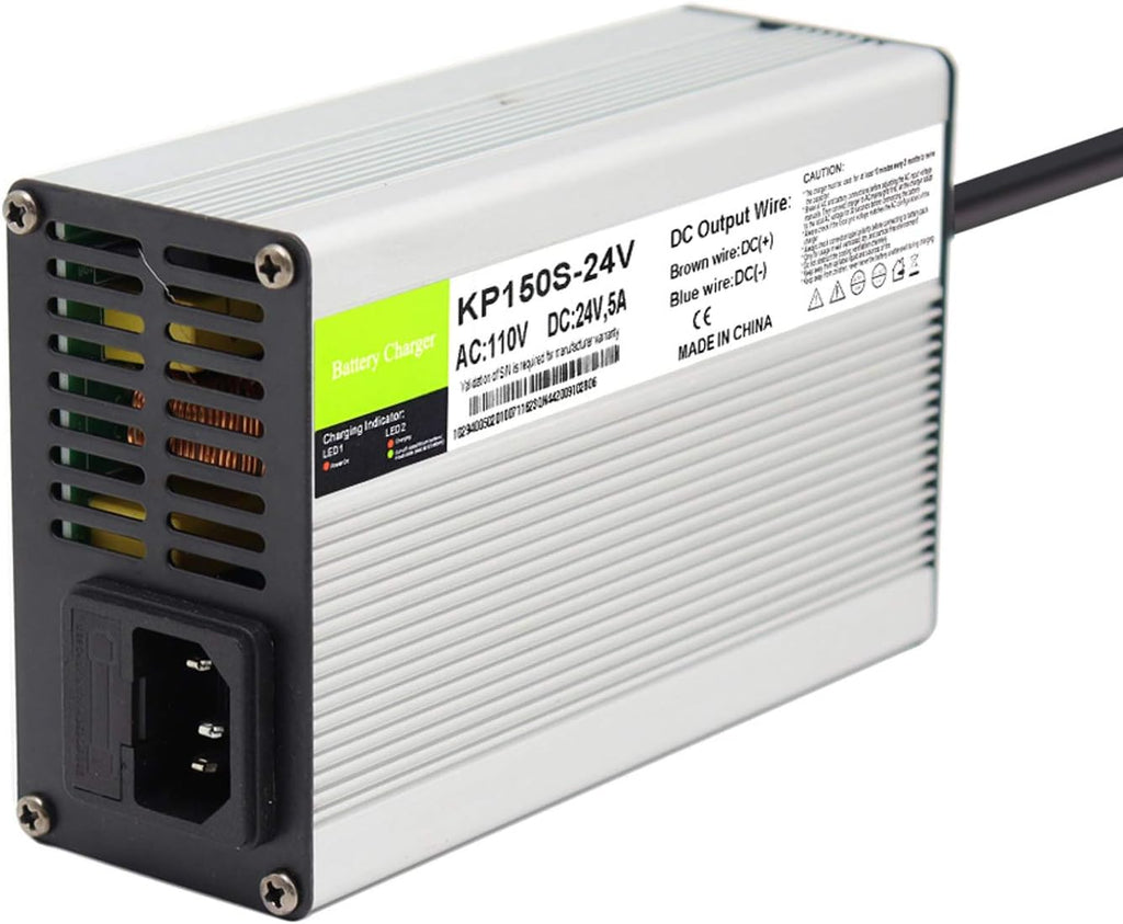 24V 5A Battery Charger with 3-Pin XLR Connector, Pack of 2 Y61035