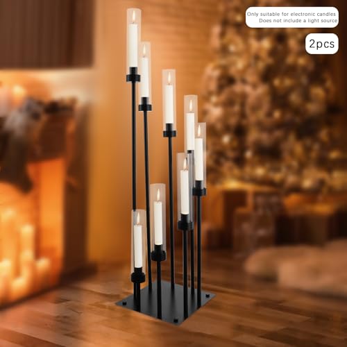 2 Pack Black 8 Arms Floor Candelabra V359246
