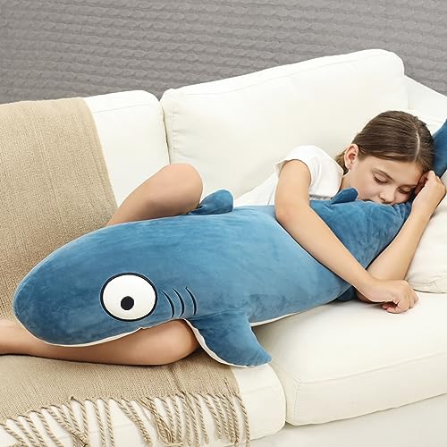 Blue 32” Shark Plush Stuffed Animal M3000