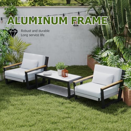 4 Seats Aluminum Outdoor Sofa Set with Coffee Table N380
