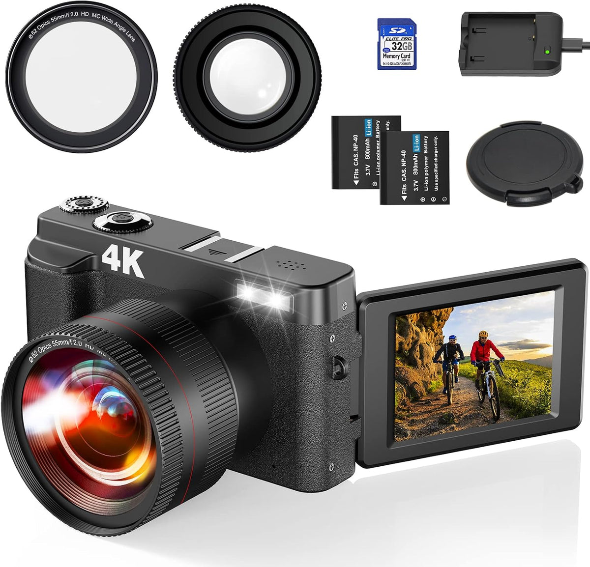 4K 48MP Digital Camera with Flip Screen WiFi L349