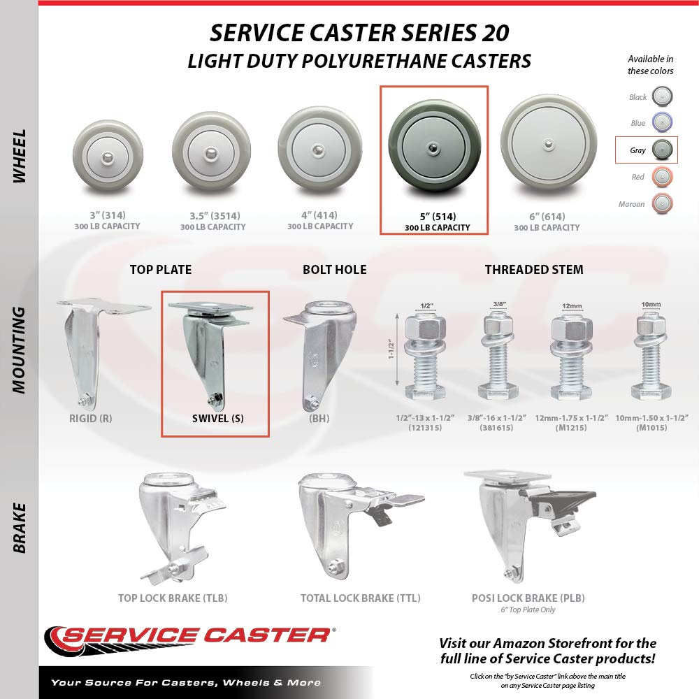 Set of 4 Heavy Duty Replacement Casters K5392