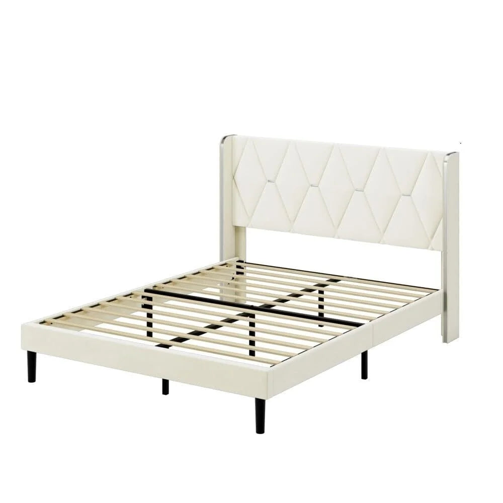 Velvet Upholstered Platform Bed Frame King R679