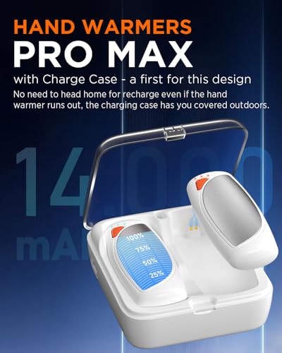Rechargeable Hand Warmers with Charge Case, 2 Packs 14,000mAh P612414